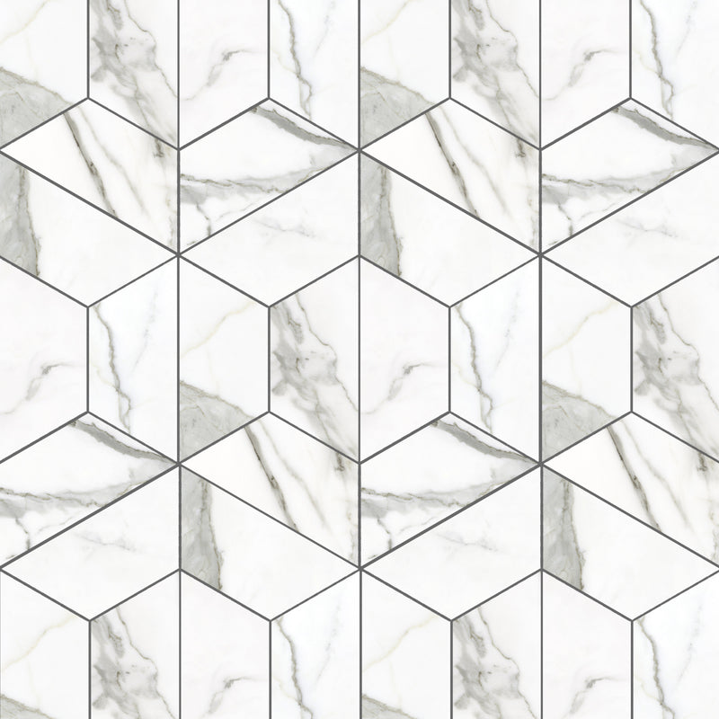 5x10 La Mallorca Milano Bianco Trapezoid Porcelain Polished Tile
