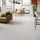 19x22 Hexagon Argos White Matte Porcelain Tile