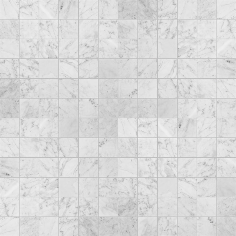 2x2 Italian Carrara Grande Honed Carrara Marble Mosaic