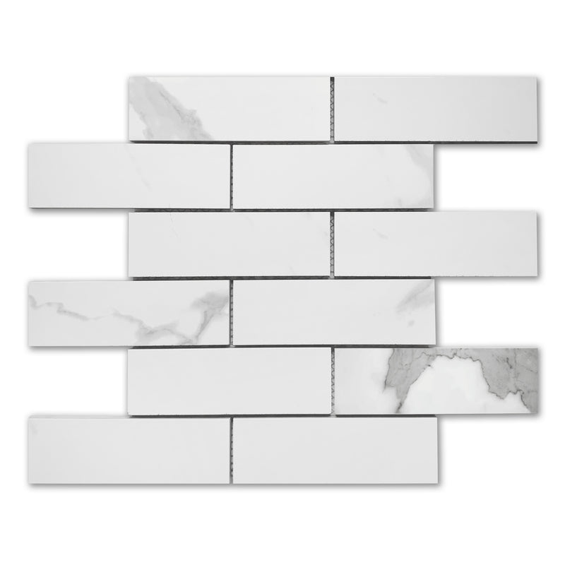 2x6 La Mallorca Milano Bianco Brick Polished Porcelain Mosaic