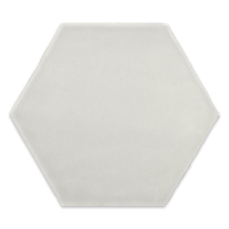 6" Ara Moda Hexagon Metropolitan Stone Grey Glossy Pressed Glazed Ceramic Wall Tile