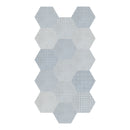 8.5" Drapery Denim Blend Hexagon Matte Pressed Glazed Porcelain Tile