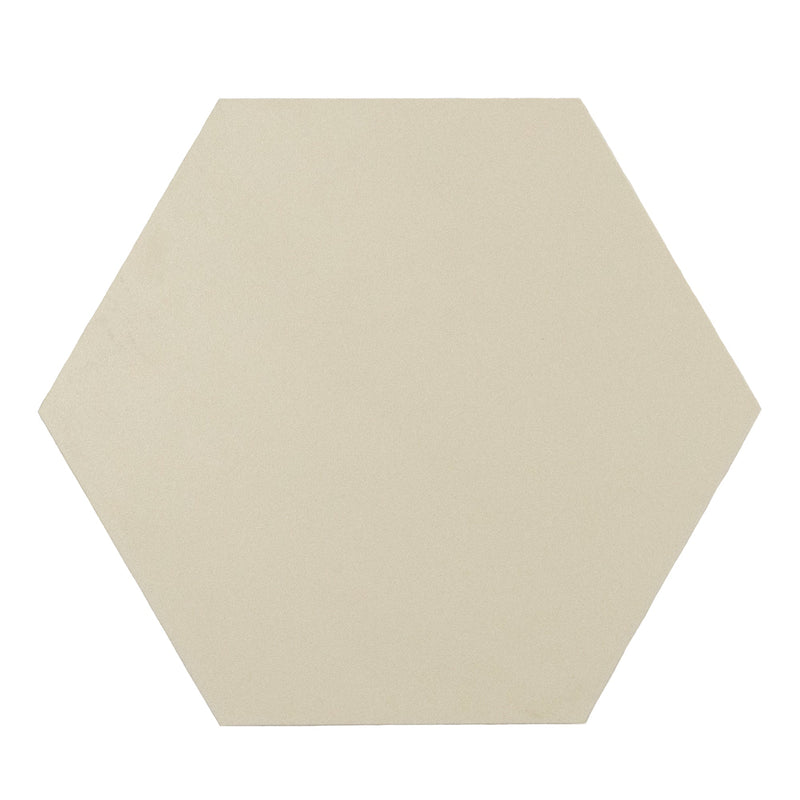 10x10 Solid Hexagon Ivory Matte Porcelain Tile Final Sale