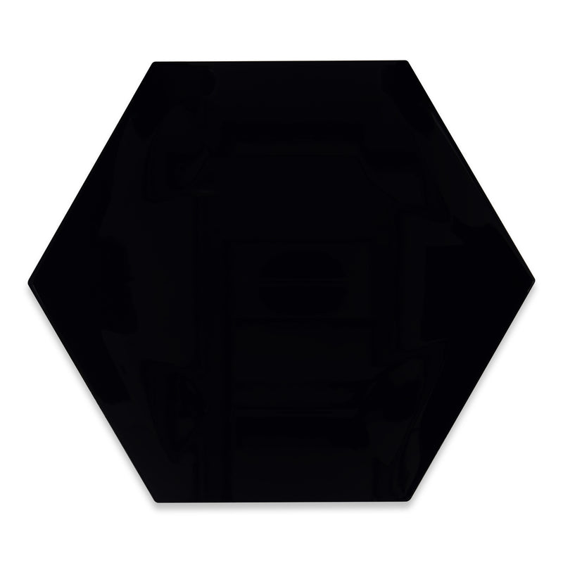 10x11 Hexagon Sky Black Ceramic Glossy Wall Tile  FINAL SALE