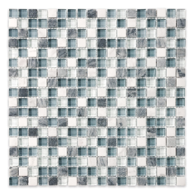 5/8x5/8 Paris Blue Glass Stone Blend Mosaic