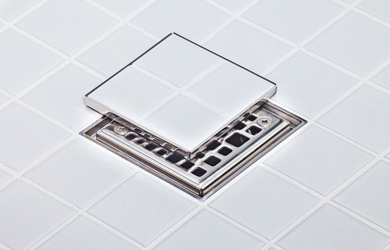 48x48 ABS Shower System with Black Center Drain