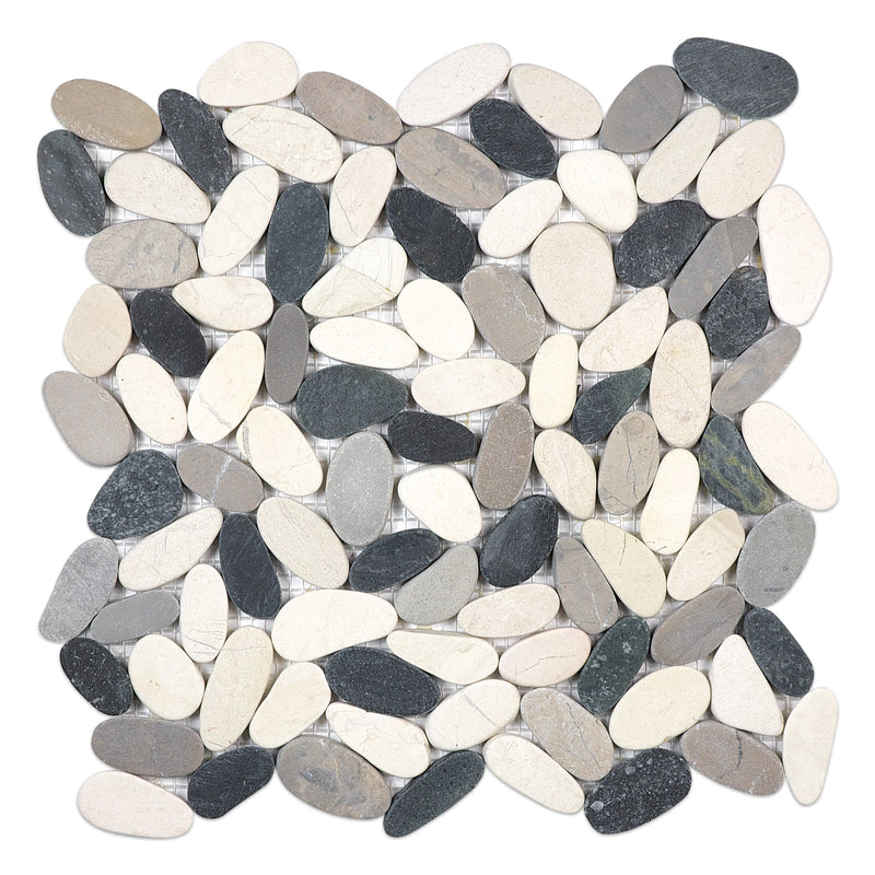 Flat Pebble Spa Cool Blend Stone Natural Mosaic