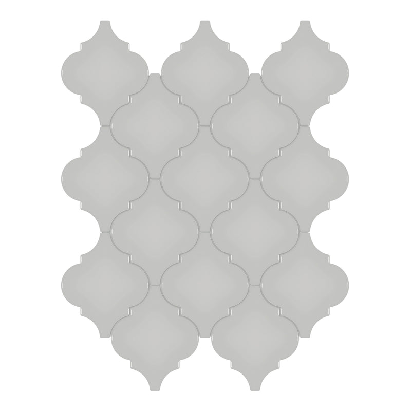 Architek Dark Grey Beveled Arabesque Glossy Glazed Porcelain Mosaic