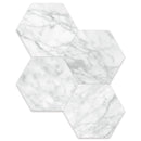 6" Hexagon Antonella Modern Cararra Porcelain Honed Mosaic