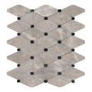 Clipped Diamond Tronador Grey Marble Polished Mosaic