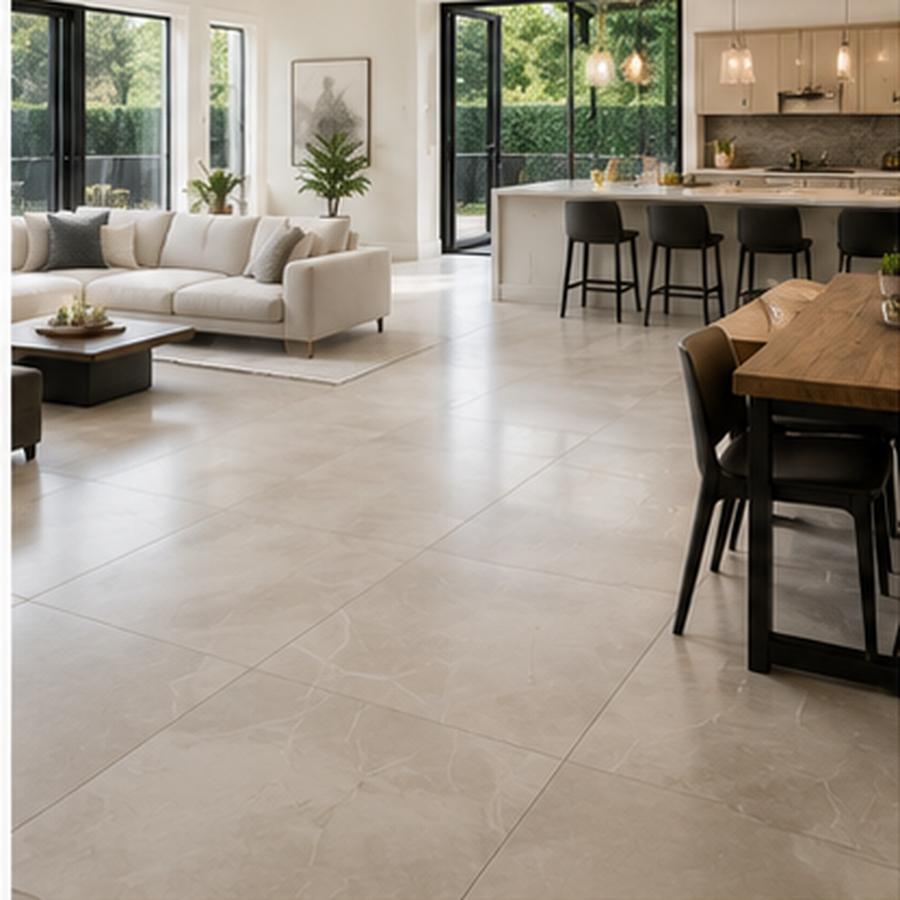 Large porcelain tile in a Burlington home