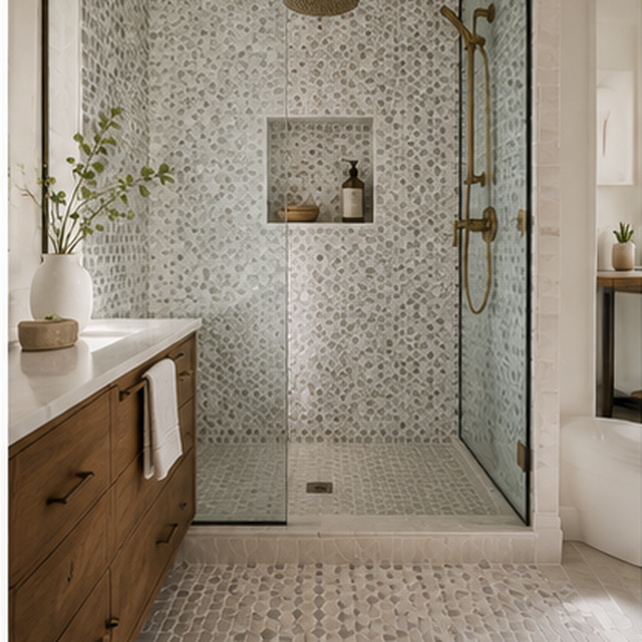 Mosaic tile in a Burlington shower or backsplash