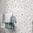 10" Hexagon Sonar Terrazzo White Porcelain Tile Final Sale