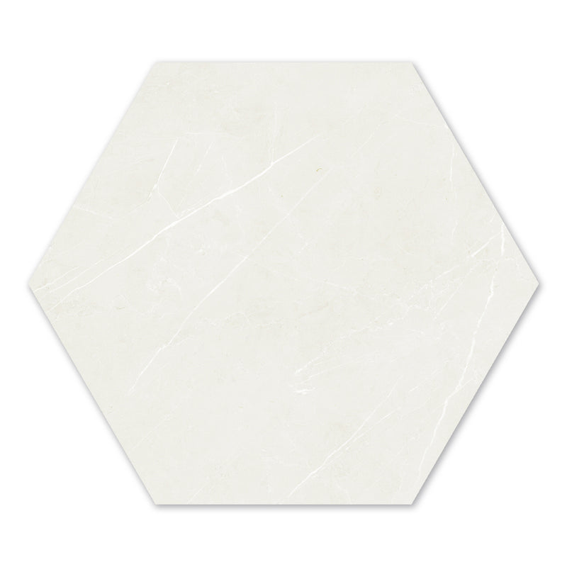10x10 Hexagon Crete Ivory Polished Porcelain Tile