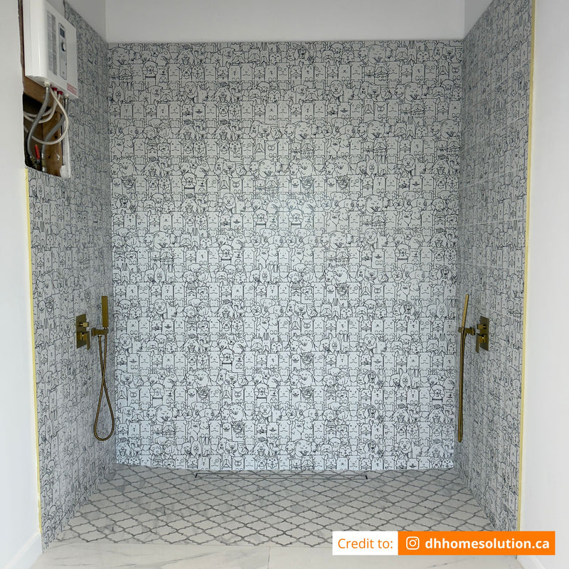 10x10 My Dog White Satin Porcelain Tile