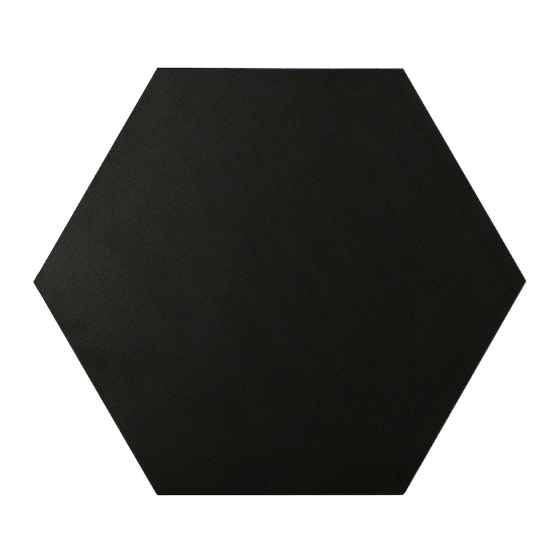 10x10 Solid Hexagon Super Black  Matte Porcelain Tile Final Sale