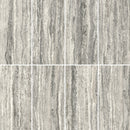 12x24 Majesto Travertino Titanium Honed Rectified Colorsync Porcelain Tile