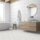 12x36 Brooklyn White Glossy Decor Ceramic Wall Tile  (60 CT/PA)