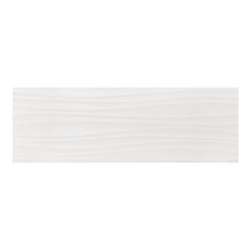 12x36 Element Wavy White Glazed Ceramic Wall Tile