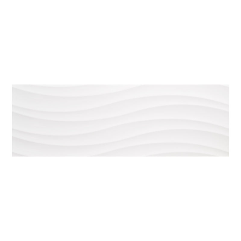 12x36 Gentle Waves White Glazed Ceramic Wall Tile