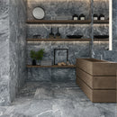 18x36 Hydro Gray Brushed Marble Tile