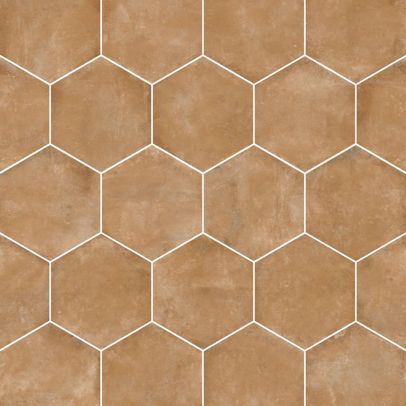 19x22 Hexagon Parma Terra Matte Porcelain Tile