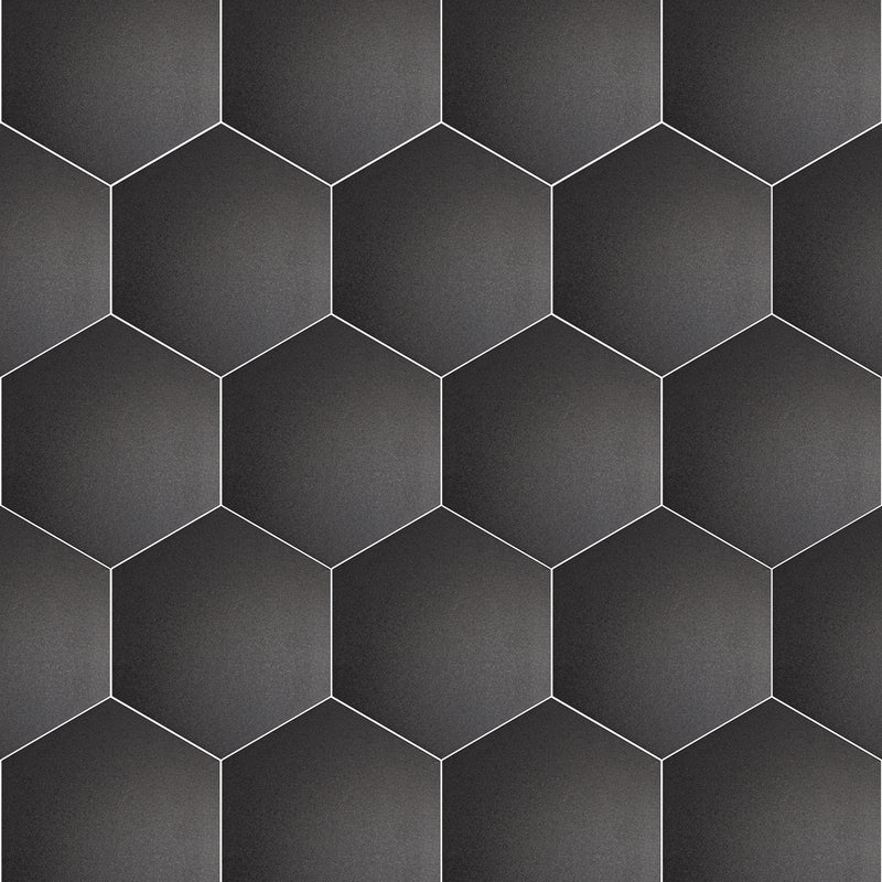 19x22 Hexagon Argos Black Matte Porcelain Tile