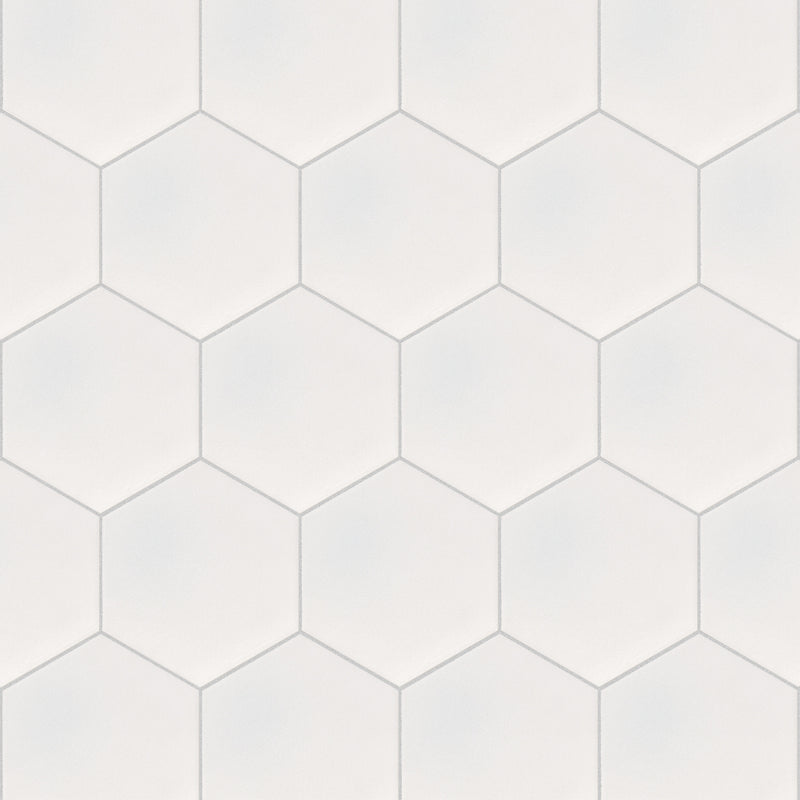 19x22 Hexagon Argos White Matte Porcelain Tile