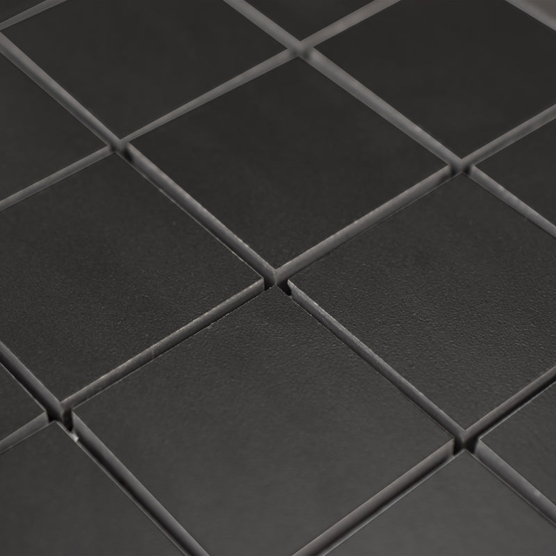 2x2 Solid Super Black Matte Porcelain Mosaic