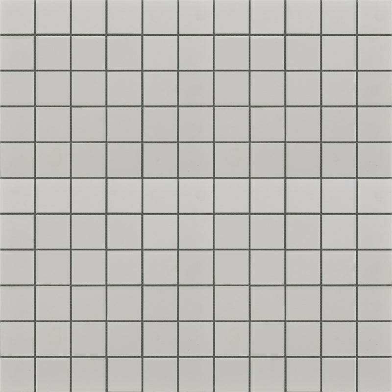 2x2 Solid Light Grey Matte Porcelain Mosaic