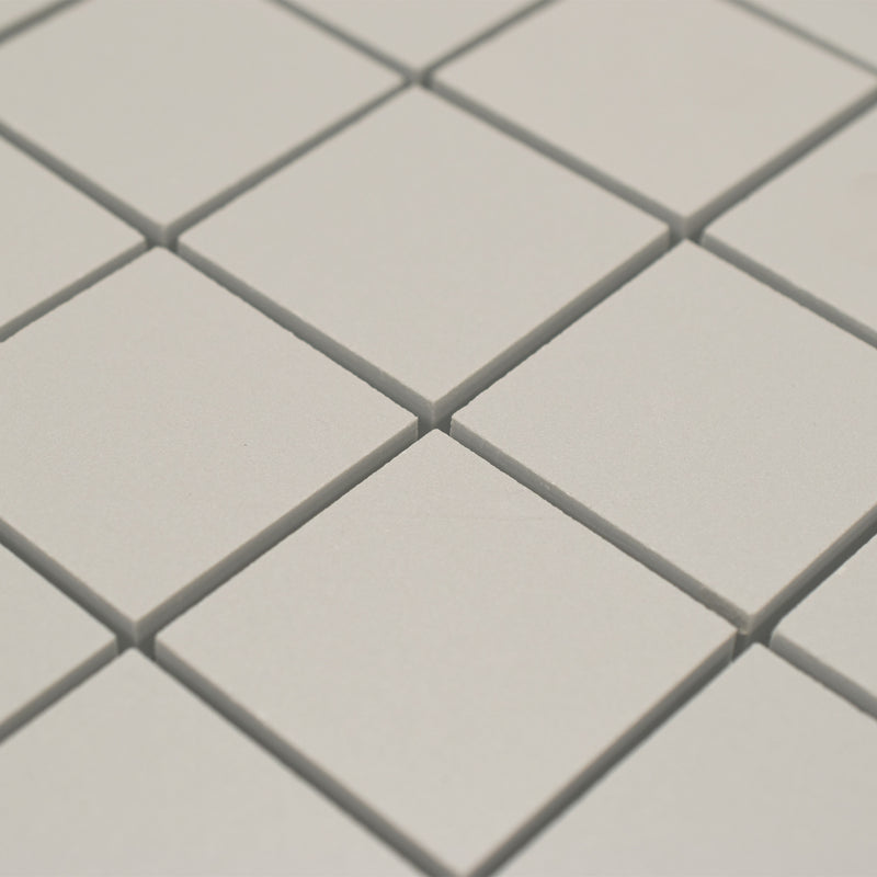 2x2 Solid Light Grey Matte Porcelain Mosaic