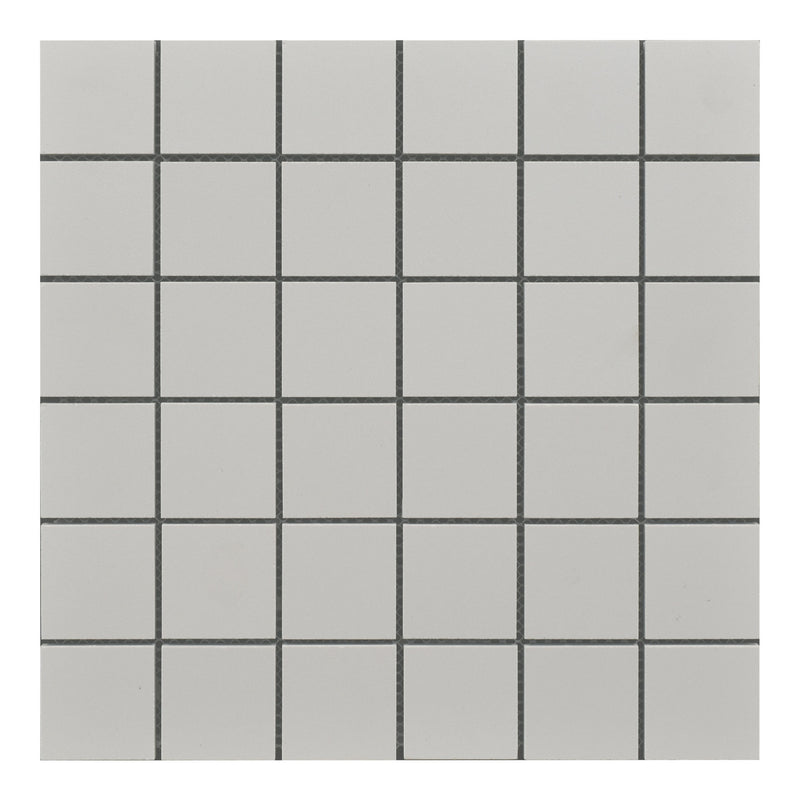 2x2 Solid Light Grey Matte Porcelain Mosaic