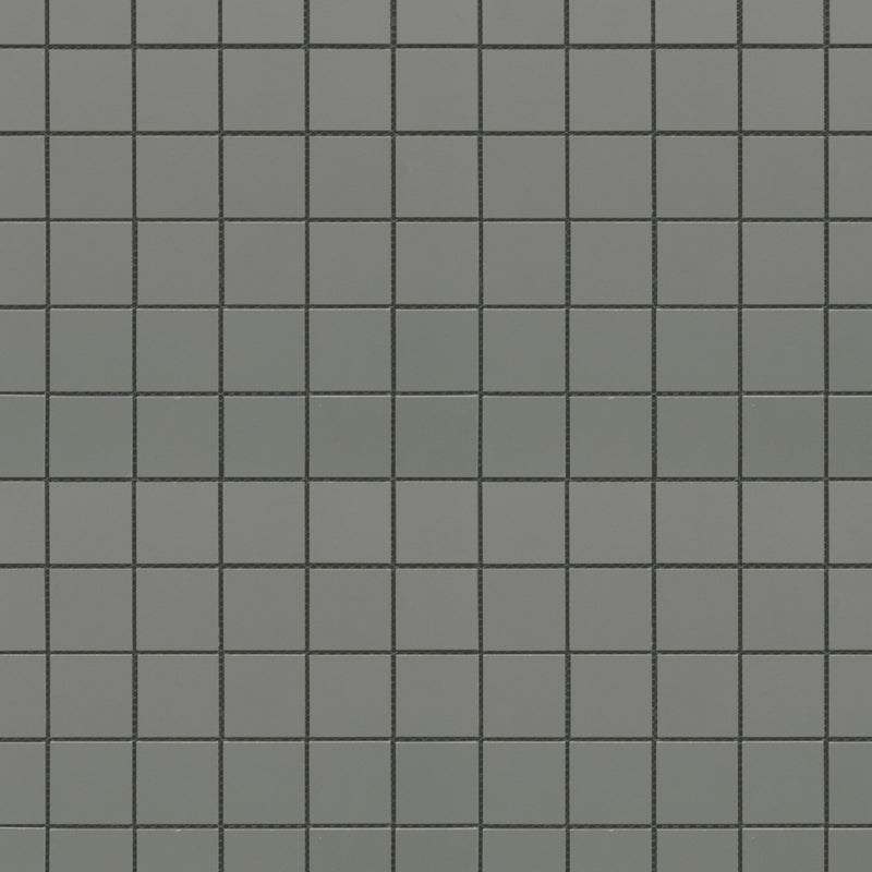 2x2 Solid Dark Grey Matte Porcelain Mosaic