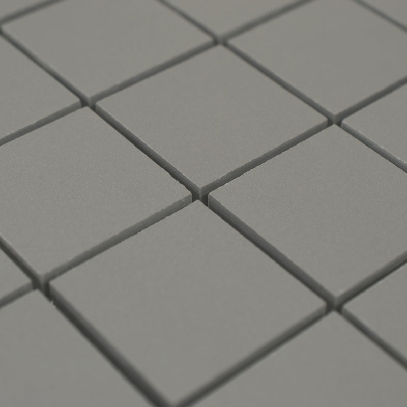 2x2 Solid Dark Grey Matte Porcelain Mosaic