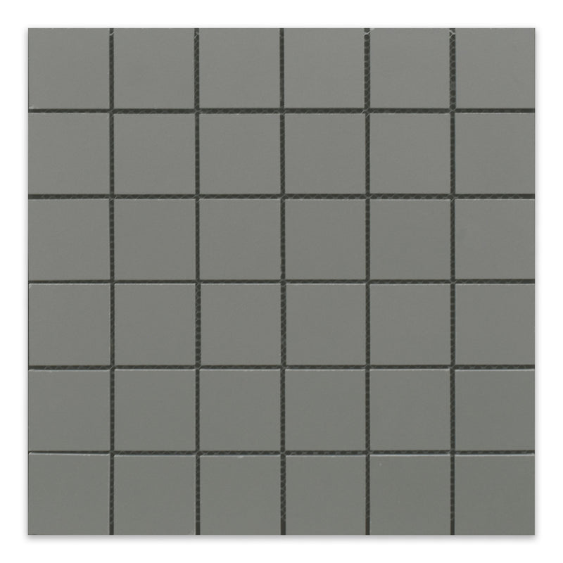 2x2 Solid Dark Grey Matte Porcelain Mosaic