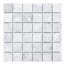 2x2 Italian Carrara Grande Polished Carrara Marble Mosaic