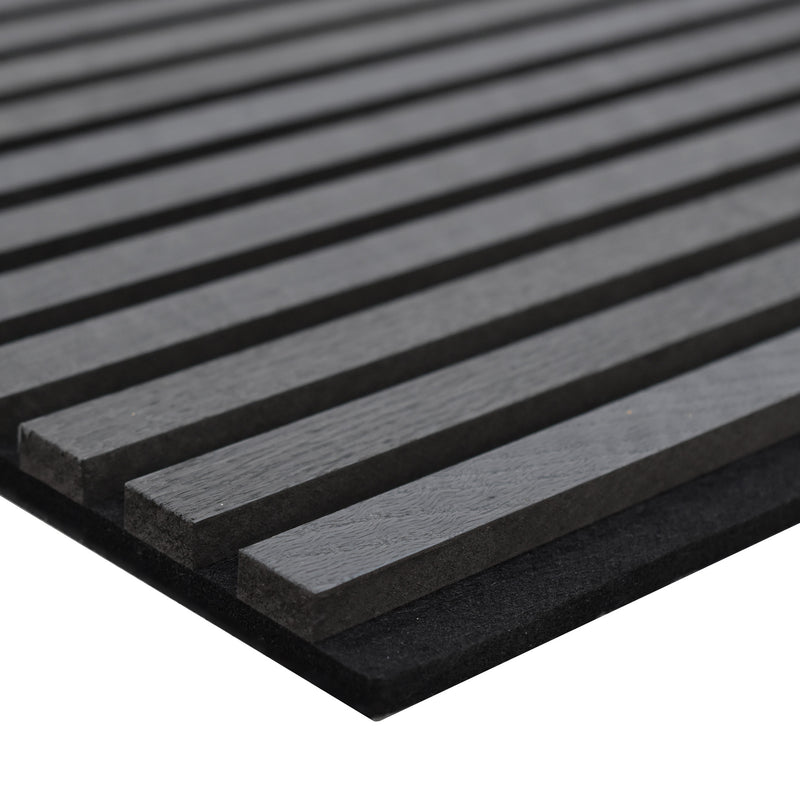 24x24 Black Oak Veneered Slat Acoustic Wall Panel (600x600 mm)