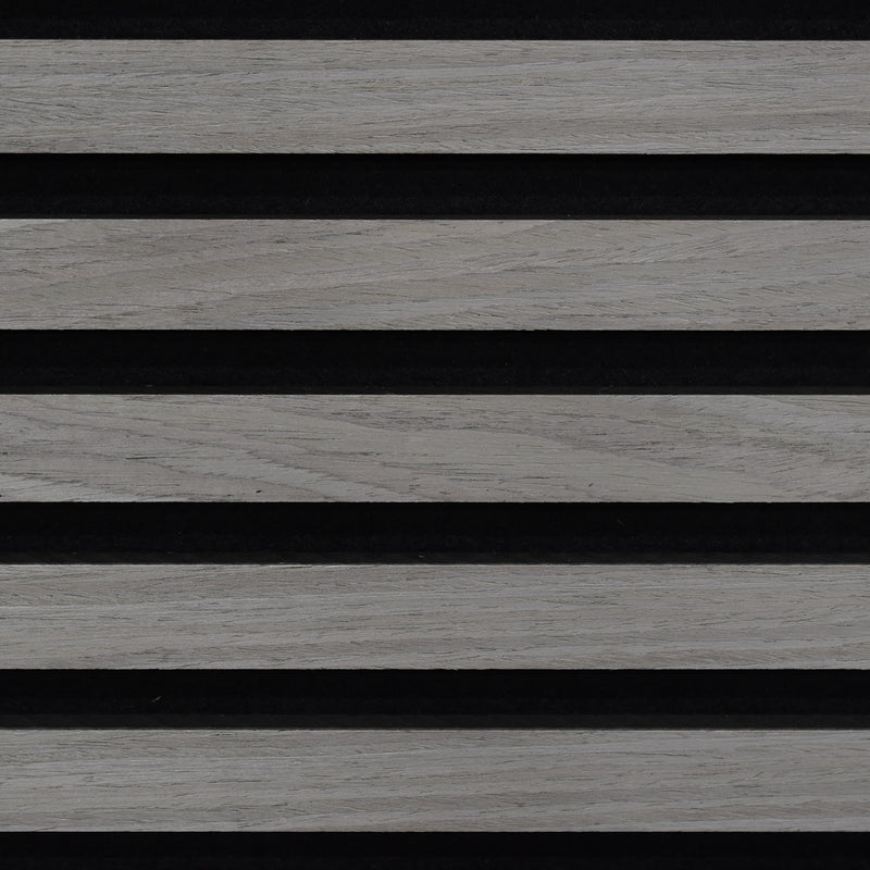 24x118 Grey Oak Veneered Slat Acoustic Wall Panel (600x3000 mm)