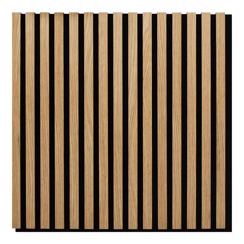 24x24 Oiled Oak Veneered Slat Acoustic Wall Panel (600x600 mm)