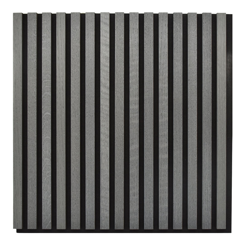 24x24 Black Oak Veneered Slat Acoustic Wall Panel (600x600 mm)