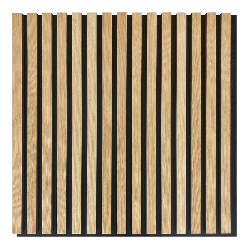 24x24 Light Oak Veneered Slat Acoustic Wall Panel (600x600 mm)