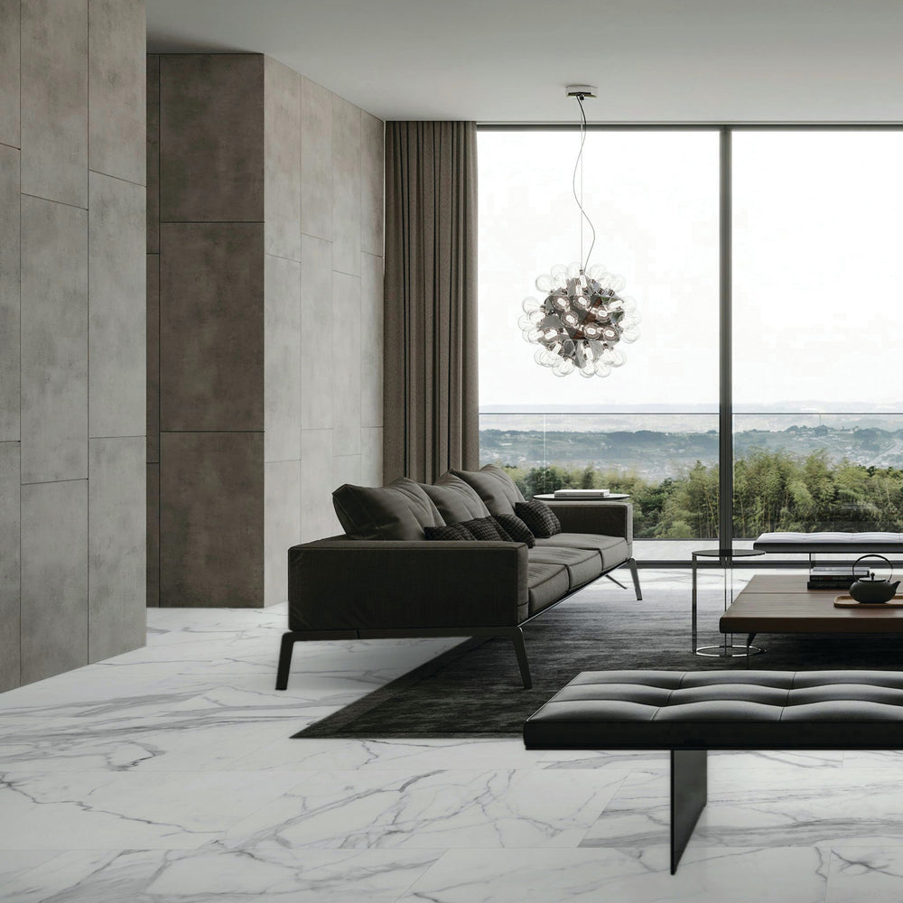 Marble look tile for a Milton renovation