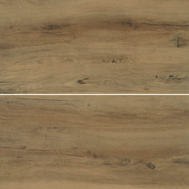 24x48 Atlas Brown Wooden Look Matte Porcelain Tile (32 CT/PA)