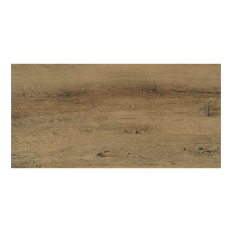 24x48 Atlas Brown Wooden Look Matte Porcelain Tile (32 CT/PA)