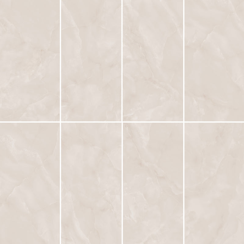 24x48 Onyx White Beige Porcelain Polished Tile
