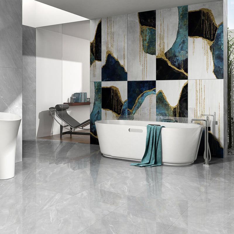 24x48 Crystal Abstract Gold Glazed Porcelain Tile Final Sale