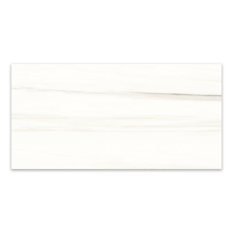 24x48 Bianco Lasa White Polished Thin Porcelain Tile (5.5 mm)