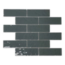 2x6 Riva Cobble Charcoal Glass Mosaic Final Sale
