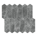 2X6 Mystery Grey Picket Brushed Marble Mosaic