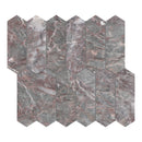 2X6 Serene Wine Picket Honed Marble Mosaic